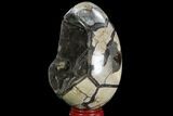 Septarian Dragon Egg Geode - Black Crystals #95920-2